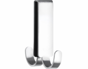 Wenko Dvojitý háček na ručník Vieste, vyrobený z nerezové oceli, k upevnění na sklo sprchového koutu, rozměry 7x5,5x2 cm