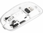 Manhattan Myš MANHATTAN Funkmaus USB-A 4Tasten RGB LED bílá průhledná