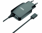 2GO 2GO Ladegerät Charger 12W USB-C + 1-Port 1x USB-A kabel 1,4m černý