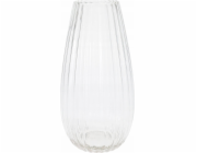 Home Styling Collection Kolekce bytového stylingu Váza z čirého skla CLEAR, čiré, drážkované sklo, O 15 x 30 cm