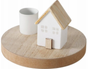 Boltze Svícen s domečkem na podstavci DOMICIL, výška 6,5 cm