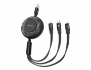 Kabel 3v1 z USB na USB-C / Lightning / Micro USB, Mcdodo CA-3570, 1,2 m (černý)