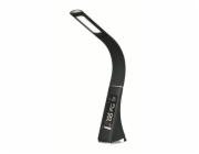 Platinet PDLU3B stolní LED lampa stmívatelná, flexibilní rameno, hodiny, černá