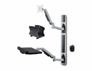 Startech Wall Mount Workstation, VESA Mount For 32" Monitors (22lb/10kg), Fully Articulating Arms For Single Monitor Mount & Keyboard Tray, Includes Desktop Computer/PC Bracket - Ergonomic Standing De