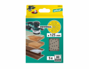 Víceotvorové brus. kotouče pro excentrické brusky, zr.80, pr. 125 mm, 5ks 1107000