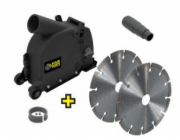 Fartools drážkovací pouzdro pro úhlovou brusku 125 mm + dva řezné kotouče 115925
