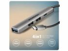 AXAGON HUE-STC, 4x USB ALU STRIP hub, 1x USB-A 5Gbps, 2x ...