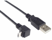 PremiumCord Kabel micro USB 2.0, A-B, 90°, 3m