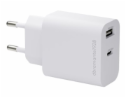 dbramante1928 re-charge - Síťový adaptér - 25 Watt - 2 výstupní konektory (USB-C, USB) - bílá