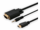 Adaptér HDMI (M) - VGA (M) + audio CL-198