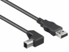 PremiumCord Kabel USB 2.0, A-B, 5m se zahnutým USB-B kone...