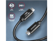 AXAGON BUCM4X-CM05AB NewGEN+ kabel USB-C <-> USB-C, 0.5m, USB4 Gen 3×2, PD 240W 5A, 8K HD, ALU, oplet, černý
