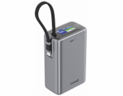 Swissten Power Bank Cestovní 25000 mAh (96.25Wh) 100W s Integrovaným Kabelem USB-C Šedá