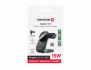 Swissten Skládací Bezdrátová Qi2 Nabíječka Magbase 3v1 Černá (Kompatibilní s MagSafe)