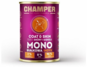 CHAMPER Coat & Skin Monoprotein Turkey - vlhké krmivo pro psy - 400g