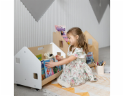 BusyKids Oboustranná knihovna na kolečkách bílá