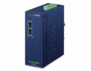 Planet IXT-900-2X průmyslový konvertor, 2x 10G/2.5G/1G/100BASE-X SFP+, -45~75°C, DIN, SNMP