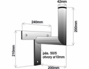 Držák antény na zeď, tvar T, žárový zinek, délka 20cm