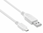 PremiumCord Kabel micro USB 2.0, A-B 1m, bílá