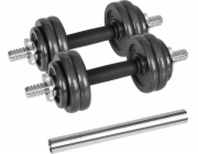 REBEL ACTIVE Nastavitelné činky v kufříku 15 kg s tyčí