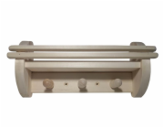 Věšák na ručníky do sauny s policí, 3 ks FLAMMIFERA