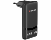 Verbatim Fold n Go GaN Charger 65W 2xUSB C schw.klappb.St.32354