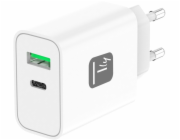 Techly IPW-USB-30WACG nabíječka na PDA/mobilní telefon Univerzální Bílá AC Rychlé nabíjení Vnitřní