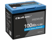 Qoltec LiFePO4 lithium-železitý fosfátový akumulátor | 12,8 V | 100 Ah | 1280 Wh | Bluetooth | BMS