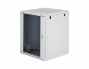 Digitus Dynamická 19" nástěnná síťová rozvaděčová skříň 16U, 785x600x600 mm, skleněné dveře, šedá, nesestavená, 60 kg