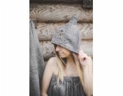 Bavlněná čepice do sauny s obrázkem vířivky, šedá