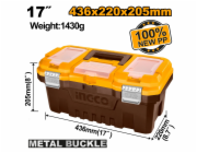 Ingco PBX1702 Kufr na nářadí 17", 436x220x205 mm