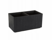 Lamela KARO 800x400x400 betonový EKO stojan na květiny z recyklovaného materiálu - černý beton LA936-71