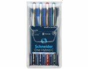 Rollerball pen, Schneider, ONE Hybrid C 0.3mm, in a case, 4 pcs, assorted colour