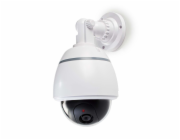 NEDIS atrapa bezpečnostní kamery s blikající LED/ dome/ IP44/ venkovní/ bílá