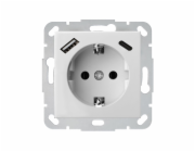 Zásuvka a USB A+C nabíječka LIREGUS EPSILON, bílá