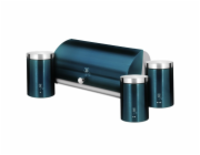 Chlebník a sada dóz 4 ks Aquamarine Metallic Line BH-6734