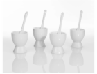 Kalíšek na vajíčka se lžící porcelán 8 ks