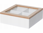 4Living Uzamykatelná krabice s přihrádkami, 20 x 20 x 7 cm