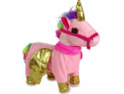 LeanToys Interaktivní plyšový kůň růžový se zlatými křídl...
