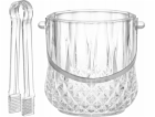 4Living Skleněný kbelík na led s kleštěmi, O 13,5 cm