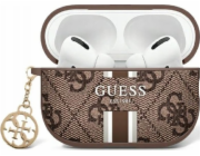 Guess Guess GUA2P4RPSW kryt na AirPods 1/2 hnědý/hnědý přívěsek s potiskem 4G