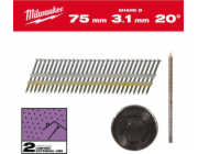 Milwaukee Hřebíky na kroužky Milwaukee 2,8 x 75 mm / 1750 ks. PRO M18 FFN21 POZINKOVANÉ