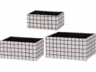 4Living Textilní organizéry s kostkovaným vzorem, 3 ks.