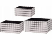 4Living Textilní organizéry s kostkovaným vzorem, 3 ks.