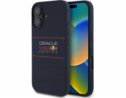 Red Bull Silikonový kryt RBHMP16M24SIHSRV pro iPhone 16 Plus 6.7, tmavě modrý, s horizontálním logem a MagSafe