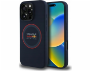 Red Bull Silikonový kryt RBHMP16X24SIILVR pro iPhone 16 Pro Max 6.9, tmavě modrý, s červeným kroužkem MagSafe