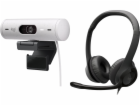 Logitech Webkamera Brio 500, bílá (960-001428) + H390 (98...