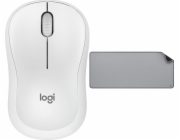 Logitech M240 Silent Mouse bílá (910-007120) + řada Studio – STŘED ŠEDÁ (956-000052)