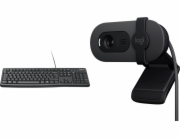Klávesnice Logitech K120 (920-002509) + Brio 100 (960-001585)