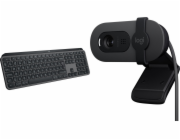 Logitech Bezdrátová klávesnice MX Keys S, grafitová, US (920-011587) + Brio 100 (960-001585)